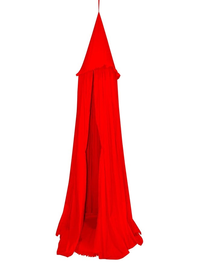Next Day Art Teepee Play Tent for Kids Portable Foldable Flag House for Children Play Tents with Mat for Girl and Boy with Carry Case Canvas Playhouse Indoor and Outdoor with Baby Pillow Queen - Red - Image 2